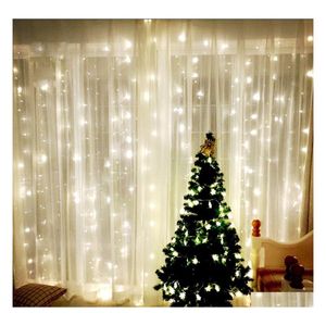 LED -snaren 300leds 9.8ft x 3x lichten Wedding Kerstmis Touw Verjaardagsfeestje Outdoor Home Decoratieve sprookjesgordijnslingers slingers drop de otcav
