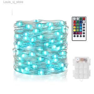 Guirlandes LED, 4 Modes de Flash, 16 couleurs changeantes, fil lumineux, USB, Super brillante, scintillante, télécommande, minuterie, YQ240401