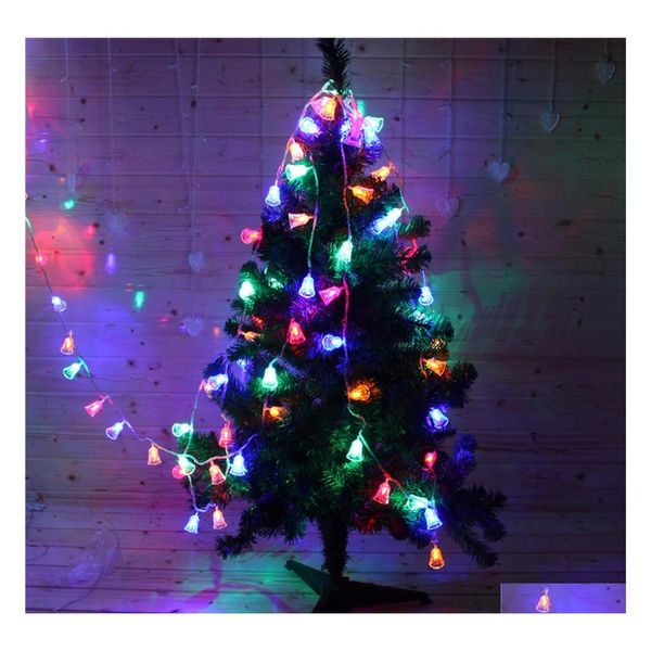 LED Strings 4M 20 petite cloche chaîne fée lumières décorations d'arbre de noël pour la maison en plein air mariage guirlande décoration Navidad Drop Dhl0G