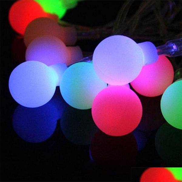 Led Strings 4M 28 LED RVB Guirlande Chaîne Fée Boule Lumière Pour Mariage Noël Décoration De Vacances Lampe Festival Lumières Extérieures 220V E Dhyy0