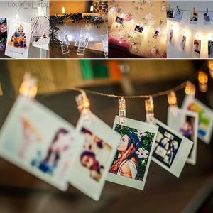 LED-snaren 5M 10M Foto Clip Lichtslingers Fee Buiten Batterij-aangedreven Garland Kerstdecoratie Kamer Feest Bruiloft Decor YQ240401