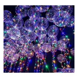 LED -snaren Bobo Ball Wave Line String Balloon Licht met batterij voor kerst Halloween Wedding Party Home Decoratie Circar Drop DHLA5