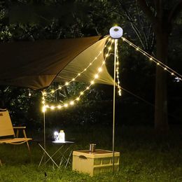 Lanterne de camping à cordes LED avec ficelle rechargeable par USB 2000 mAh Lumières extérieures 8 M/10 M de longueur Lumière de tente portable pour jardin YQ240401