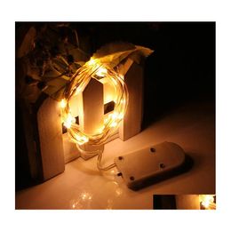 LED -snaren CR2032 -knop Batterij 2m 20 LED MICRO TALK -LICHTINGEN MET Fairy Light for Christmas Party Wedding Decor Drop levering DHOX4