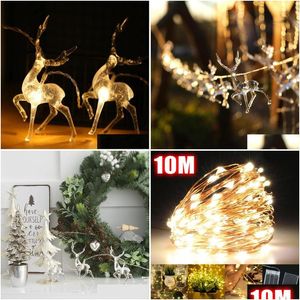 Cordes LED Cerf Guirlande Lumineuse 10Led À Piles Renne Décoration Intérieure Pour La Maison Lumières De Noël En Plein Air Noël Partyled Drop Dhs9A