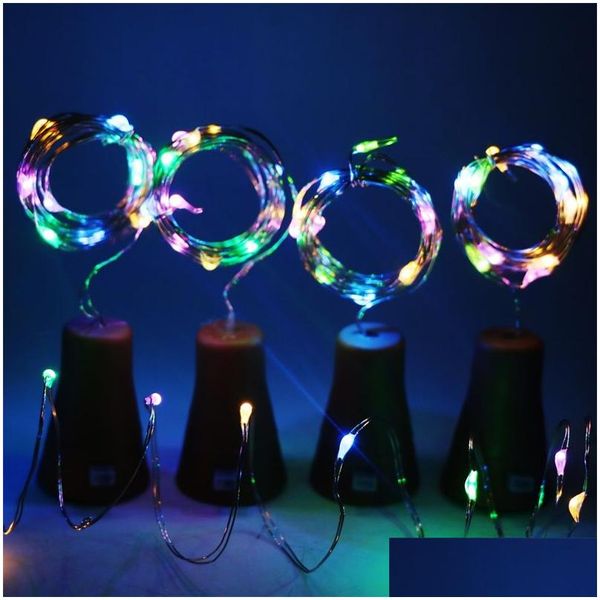 Cadenas LED edison2011 Cork Bottle Bottle String Light Solar Power 1m 10 noches Lámpara de hadas colorf Luces de entrega de gota Tiny Lighti Dhaq7