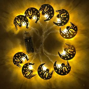 LED -snaren Eid Ramadan Fairy String Lights 10 ft 20 LEDS Eid Ramadan Decorations Festival Lights Moon Castle Lantern Muslim Decor Supplies P230414