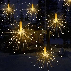 LED cordes feu d'artifice lumière cuivre lampes fil fée chaîne lumières Festival suspendu Starburst noël fête décor lampe YQ240401