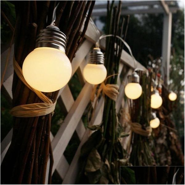 LED Strings Globe BB Extérieur String Light Batter Ball Fairy Lights Christmas Garland Wedding Garden Party for Hanging Cam Drop Delive Dhor8