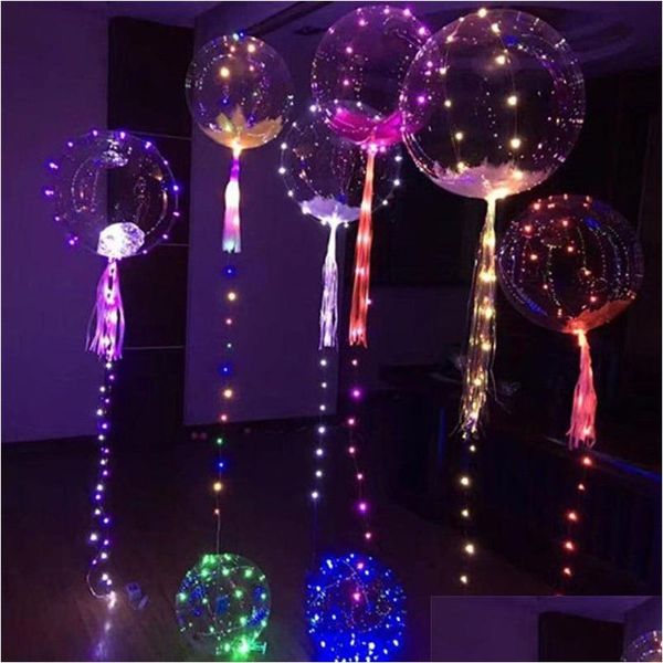 Cordes Led Chaîne De Ballon Lumineux Colorf Ballons De Mariage À Bulles Rondes Transparentes Éclairage Plus De Couleurs / Après Mise À L'hélium Abou Dh9Zq