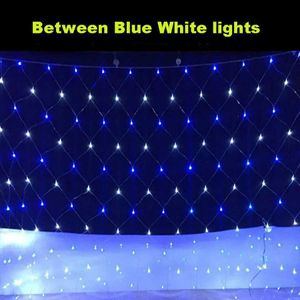 LED Strings MEMEOKON décor de pièce blanc avec des lumières bleues 3x2M 6x4M réseau de LED maille chaîne extérieure jardin noël fête de mariage rideau YQ240401