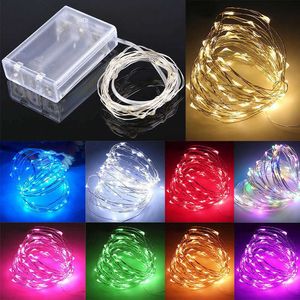 LED -snaren Nieuw 2m 3m 5m 10m Coperdraad LED LED LICHTEN Vakantie verlichting Fairy Garland voor kerstboom Wedding Party Decoratie P230414