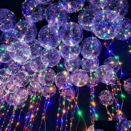 LED -snaren Nieuwe Bobo Ball Wave Line String Balloon Licht met batterij voor kerst Halloween Wedding Party Home Decoratie Circar D DHPro