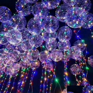 LED -snaren Nieuwe Bobo Ball Wave Line String Balloon Licht met batterij voor kerst Halloween Wedding Party Home Decoratie Circar D DHPro