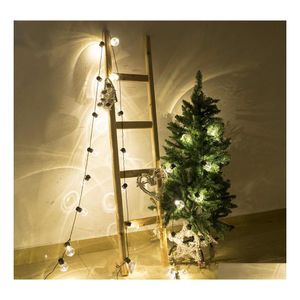 LED -snaren Nieuwheid 38 PCS Clear Ball 10M String Festoon Lights Christmas Wedding Outdoor Holiday Light Decor Patio Drop Delivery Lig DHMPP