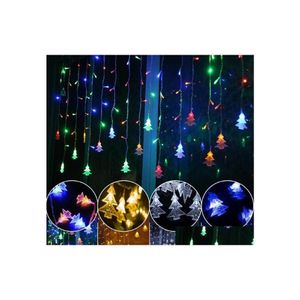 Cuerdas Led Lámpara decorativa al aire libre Cadena Ac 220V Ventana Navidad El alero Barandilla Árbol de Navidad Colgante Decoración Cinturón Enchufe de cola Gota De Dhtkb