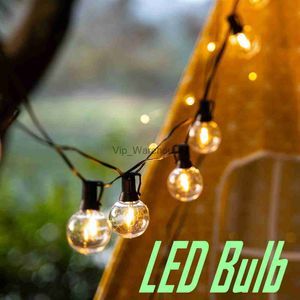 LED Strings Party 15M LED String Lights Ampoule extérieure G40 Patio Festoon Guirlande de Noël étanche à l'extérieur pour la décoration de mariage de fête de jardin HKD230919