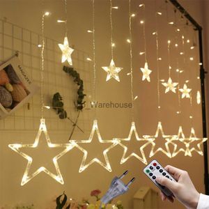 LED-snaren Feest 2,5M 3,5M LED Kerstster-slingers Gordijnlicht 220V Outdoor String Fairy Lights voor bruiloftsfeest Bar Nieuwjaarsdecoratie HKD230921