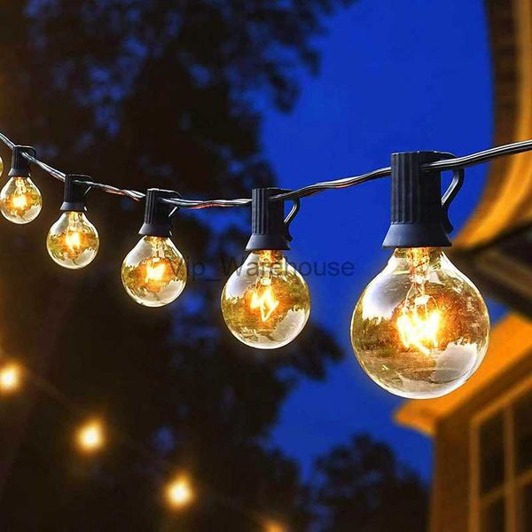 LED Strings Party 25FT Patio String Light Navidad G40 Boda Globo decorativo Festoon Bulb Fairy String Light Fiesta al aire libre Jardín Garland HKD230920