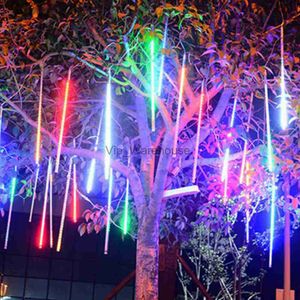 LED Strings Party 30 cm 50 cm 80 cm 2835 LED tube de météore douche lumières de pluie lumières d'arbre de Noël en plein air blanc bleu RVB 10 tubes / ensemble HKD230919