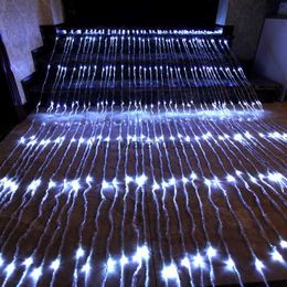 LED Strings Party 3x2 / 3x3 / 6x3M LED Meteor Shower Rain Waterfall Rideaux Lumières Noël Icicle LED String Lights Fée Garland Maison Décoration HKD230919