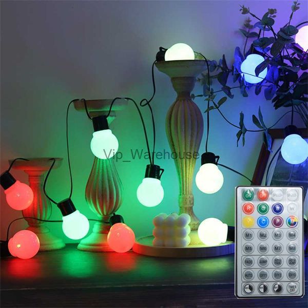 LED Strings Party 5M 18LED G50 RGB Globe Ampoules String Light avec télécommande extérieure étanche Globe Noël Fée Lumière Patio Mariage Garland Light HKD230919