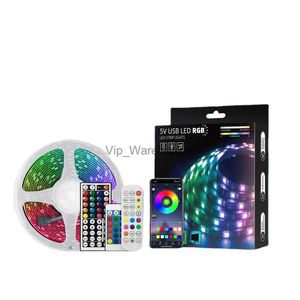 LED Strings Party 5M Bluetooth Colorido RGB Música Aplicación TV Fondo Barra de luz USB E-sports Escritorio Atmósfera Luz TV Tira de luz LED impermeable HKD230919