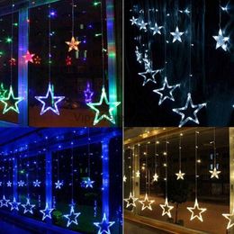 LED Strings Party Christmas Lights AC 220V EU Plug Romantique Fée Étoile LED Rideau Chaîne Éclairage Pour Les Vacances De Mariage Guirlande Décoration De Fête HKD230919