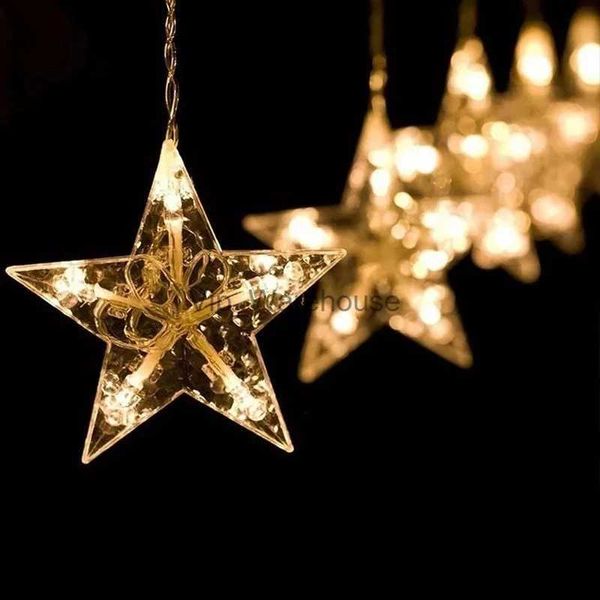 LED Strings Party Christmas Star String Light Moon Star Fairy Lights Guirlande LED Rideau 2.5M 138 LED pour la maison de mariage Décoration d'anniversaire HKD230919