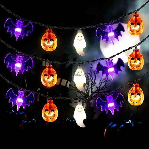 LED Strings Party Halloween String Lights Solaire Exploité 100 LED pour la maison intérieure extérieure Thanksgiving Festival Costumes Décorations de fête Festoon HKD230919