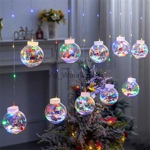 LED-snaren Feest Home Decor Hangend 10 stuks Kerstbal LED-gordijn Lichtslinger Bruiloft Decoratie Vakantie Fairy Verlichting Slinger Navidad HKD230919