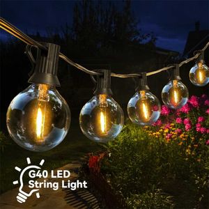 LED Strings Party LED G40 Ball String Lights étanche extérieur jardin guirlande chaîne lumières terrasse jardin pub fête de Noël décoration HKD230919