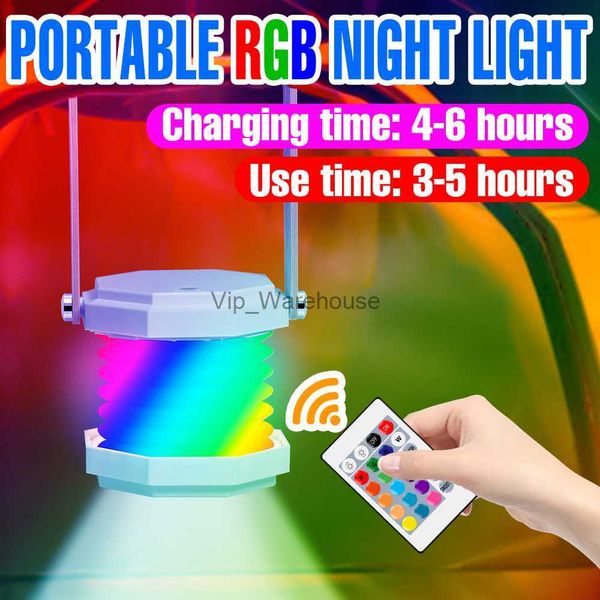 LED Strings Party LED Lampe portable RGB Night Light Ampoule de chevet Lampes de bureau de lecture Touch Switch Nightlights pour cadeau Décoration de Noël HKD230919