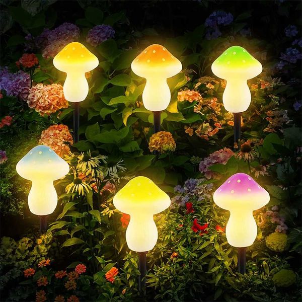 LED Strings Party LED solaire mignon champignon chaîne lumières décoration de jardin lumière étanche solaire fée pelouse lampe pour Patio cour paysage éclairage HKD230919