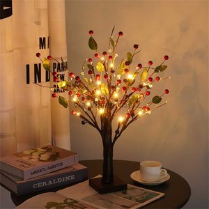 LED Strings Party LED Tree Light Perle rouge Bonsai Tree Light Branches de table à piles LED Night Light pour la décoration de vacances HKD230919