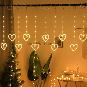 LED-snaren Feest Romantisch Hart Liefde Vorm Ster Maan LED-gordijn Licht Stirng Fee voor Kerstmis Bruiloft Vakantie Feest Slaapkamer Tuindecoratie HKD230919