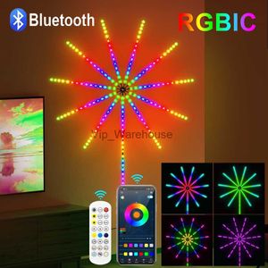 LED Strings Party Smart Bluetooth RGBIC LED Firework Light Strip 5050SMD 180LED LED Lámpara de fuegos artificiales Música Sincronización Decoración Iluminación para Navidad HKD230919