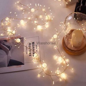 LED-snaren Party Thrisdar Nieuwigheid 6M 400Leds Plug-in voetzoekers Lichtslinger Kristal Crackle Ball Light Kerstfeest Fairy Light Garland HKD230919