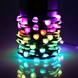 LED Strings Party USB Noël Guirlandes Fleur Pentagramme RVB Feston LED Chaîne Arbre De Noël Nouvel An Décor Bluetooth Coloré LED Guirlande HKD230919