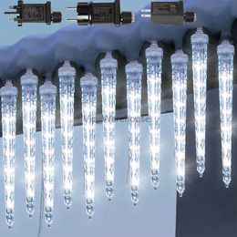 LED-snaren Feest Waterdichte meteorenregenverlichting Buiten 8 ijspegels hangende kerstverlichting LED-kristallen ijsvallende lichten Aansluitbaar regendruppel EU HKD230919