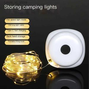 LED-snaren Oplaadbare lichtslingers Kerst Bruiloft Decoratie Lantaarns 10m Strip Outdoor Camping Tent Luifel Tuin Yard Ster Lamp YQ240401