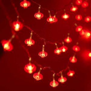 LED Strings Red Lantern 2023 Chinese Nieuwjaar LED LED STRING LICTEN Spring Festival Fairy Lights Batterij Kerstmis Huis Decoraties P230414