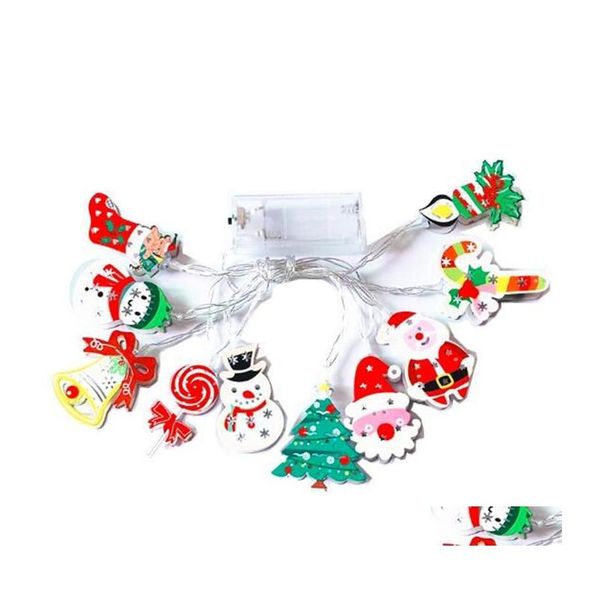 Led Strings Bonhomme De Neige Guirlande Lumineuse Sapin De Noël Chaussettes Décoration Usb Et Batterie Bande Lumières Drop Delivery Lighting Holiday Dhrml