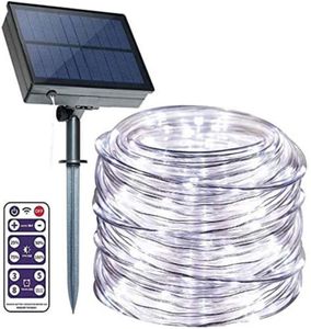 LED -snaren Solar Outdoor Rope Lights 40ft 8 Modi Dimmabletimer Remote String Licht 1200 mAh Touwen Solared Lighting Waterdicht 3630629