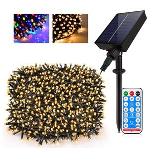 Cordes LED Guirlande Solaire Fée Lumineuse 10M 20M 30M 50M 100M Guirlande Étanche Grand Panneau Lampe à Charge Rapide Pour Décoration De Jardin De Noël Dh3C1