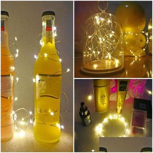 Cadenas LED Luces de hadas estrelladas Alambre de cobre Mini luz 3 modos de velocidad Twinkle Firefly Lámpara Fiesta Navidad Mesa Botella Decoración de flores Dhmoe