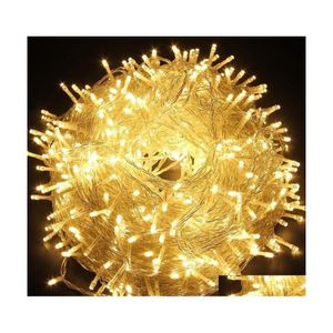 LED Strings String Light 10M 20M 30M 50M 100M Ac220V Noël vacances étanche lumières de Noël 9 couleurs lampe de décoration livraison directe Dhw5H