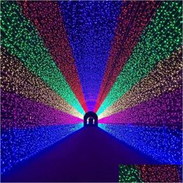 Thrisdar 6X4M 880Led Noël Net Lumière Jardin Maille Fée Guirlande En Plein Air Fête De Vacances Toile De Fond Chaîne Drop Livraison Lig Dhekv