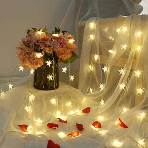 LED Strings USB/Battery Operated Star String Lights Led Fairy Lights Christmas Garland voor feest Wedding Home Outdoor Patio Decoratie P230414