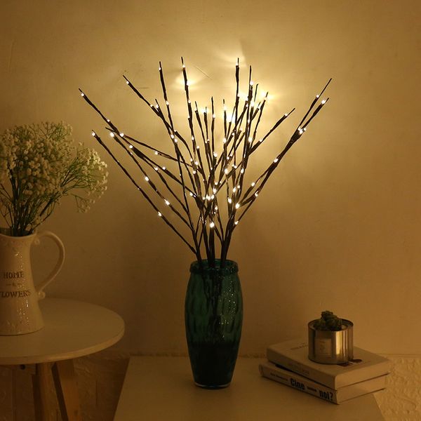 LED cordes saule branche lampe lumières florales 20 ampoules maison fête de noël jardin décor arbre chaîne cadeau d'anniversaire cadeaux2964181